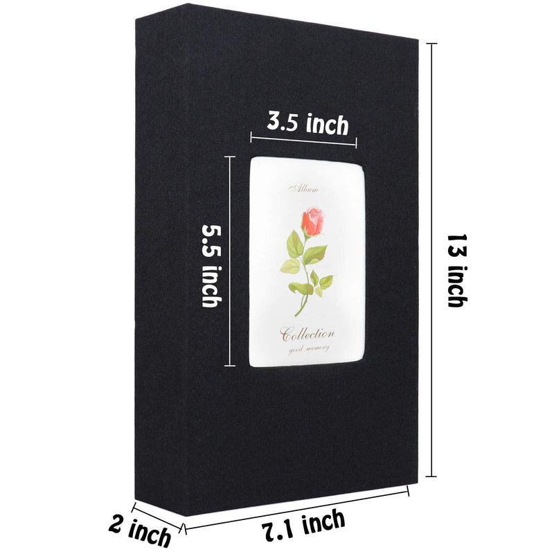 Vienrose Linen Photo Album 300 Pockets for 4x6 Photos Fabric Cover Photo Books Slip-in Picture Albums Wedding Family Anniversary Baby 300-black - NewNest Australia