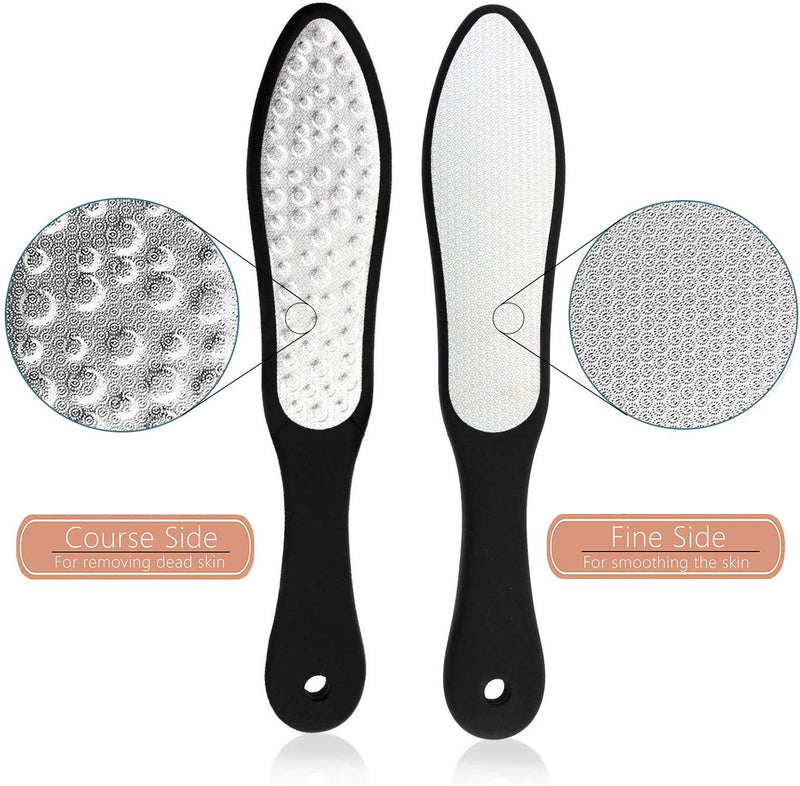 Sichy 2PCS Foot File | Hard Dead Skin Remover | Cracked Heels Callus Pedicure Scrubber | Pedicure Callus Shaver Exfoliator Rasp Pedi File with 10 Replaceable Blade, Suitable for Wet and Dry Feet Black - NewNest Australia