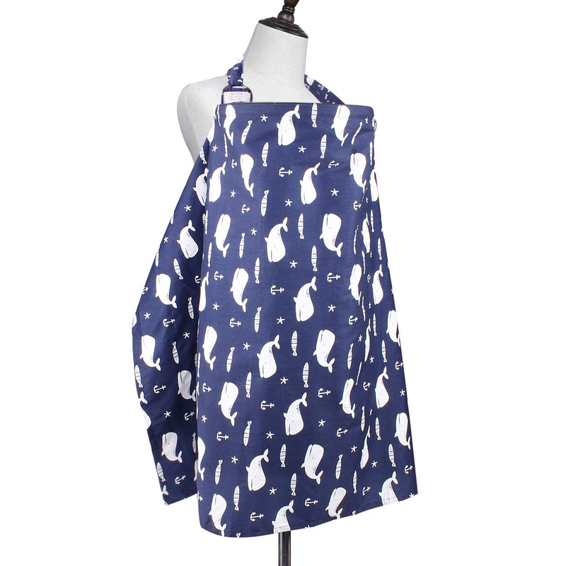UHINOOS Nursing Cover,Infinity Soft Breastfeeding Cotton for Babies with No See Through Cotton for Mother Nursing Apron for Breastfeeding (Blue) Blue - NewNest Australia