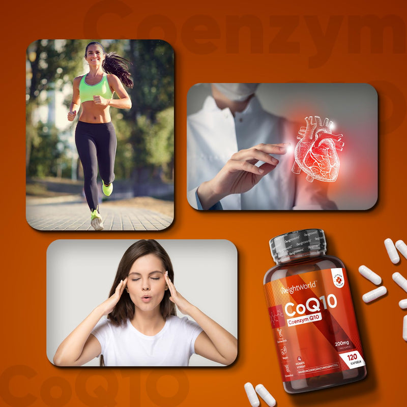 Coenzyme Q10-200Mg Per Capsule - 120 Vegan Coq10 Capsules - 4 Month Supply - From Plant Fermentation - Bioactive, Natural And High Bioavailability - Laboratory Tested With Certificate - Weightworld - NewNest Australia