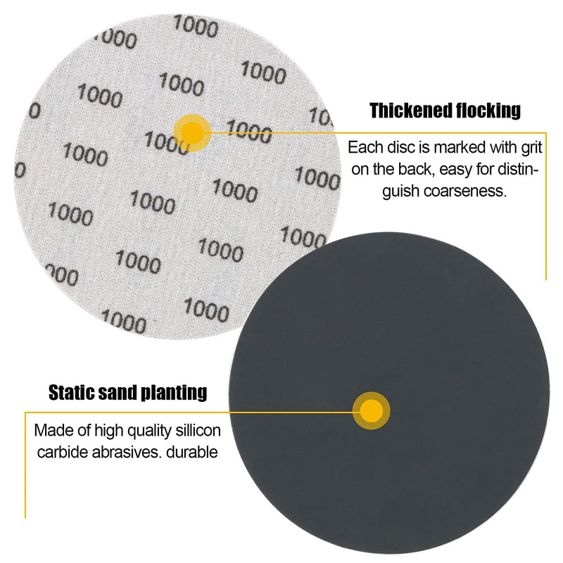 70 Pieces Sanding Discs, VIBRATITE 5 Inch Wet Dry Hoop and Loop Sandpaper Assortment 400/600/800/1000/1500/2000/3000 Grits for Wood Furniture Finishing Car Polishing - NewNest Australia