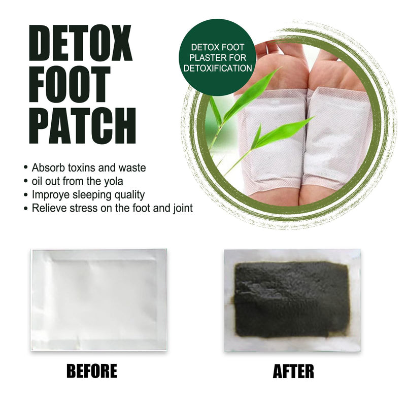 Detox foot plasters, pack of 20 detox plasters foot, foot care pads, foot plasters for detoxification, 100% natural deep cleansing foot pads for removing body toxins and keeping feet warm, improving sleep - NewNest Australia