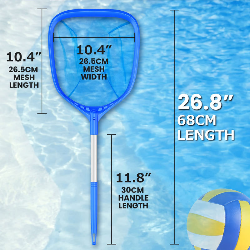 Mowend Pool Skimmer, Pool Net with 15" Pole, 26.8" Hand Skimmer with Pole for Small Swimming Pools, Spa, Hot Tubs, Vinyl Liners, Kids Pools and Fish Ponds - NewNest Australia