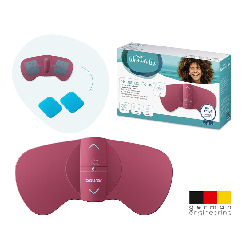 Beurer EM 50 Menstrual Relax, menstrual pad with TENS and heat function, against menstrual pain and pain from endometriosis, clinically validated and natural relief, portable, battery Basic Menstrual Relax No additional purchase set - NewNest Australia