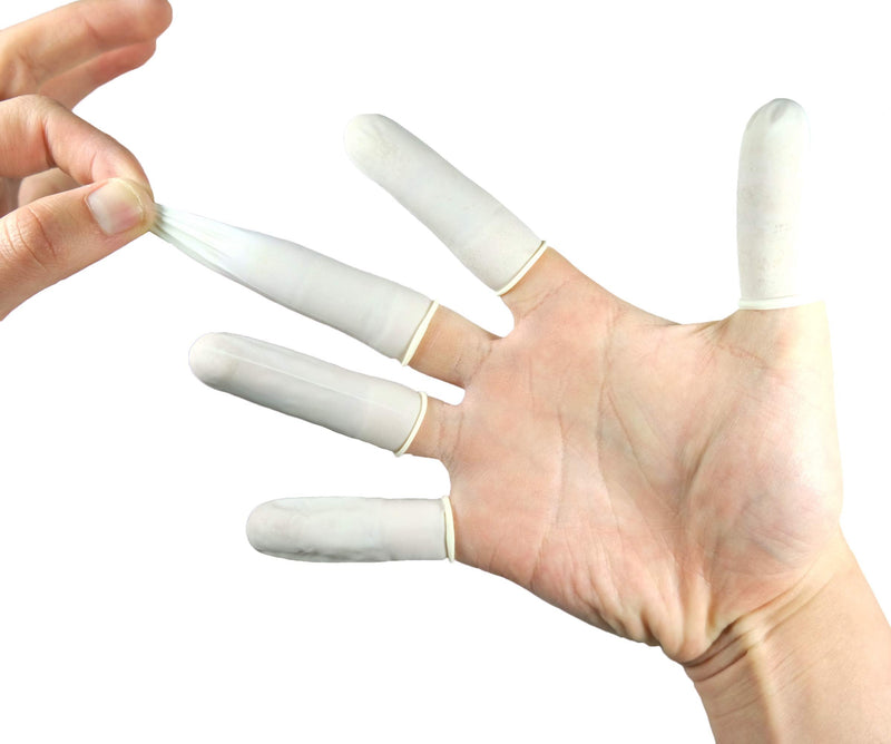 Disposable Latex Finger Cots 200pcs (Large), Anti-Static Rubber Fingertips Protective Finger Gloves Applicators for Electronic Repair, Painting, Jewelry Cleaning 200 Large - NewNest Australia