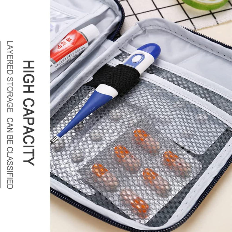 Pack Of 2 Waterproof Medicine Storage Bags, Portable Travel First Aid Kit, Empty First Aid Bag, Travel Pharmacy Waterproof For Office, Travel, Hiking, Camping (Blue, Pink) - NewNest Australia