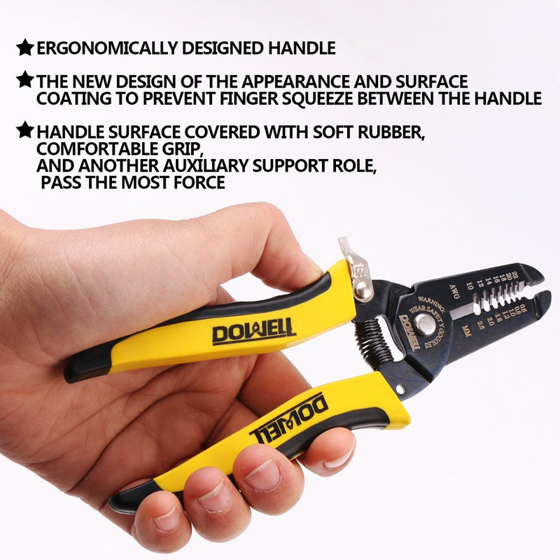 DOWELL 10-22 AWG Wire Stripper Cutter Wire Stripping Tool And Multi-Function Hand Tool，Professional Handle Design And Refined Craftsmanship. 1 - NewNest Australia