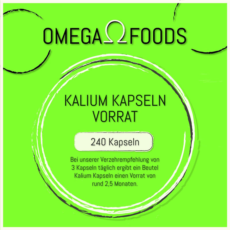 High-dose potassium - 240 potassium capsules - Vegan - 682.2 mg potassium per daily dosage - Potassium Citrate - Free from additives - NewNest Australia
