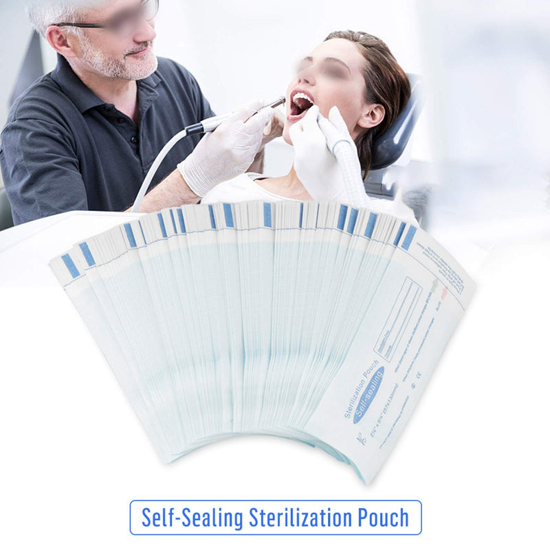 200pcs Dental Self Sealing Sterilization Pouch, Sterile Pouch Small Airtight Pouch Sealing Sterilization Pouches Sterile Bags, Fast and Effective Sealing,Medical Grade PVC,130 X 57 mm / 5.12 X 2.24 In - NewNest Australia