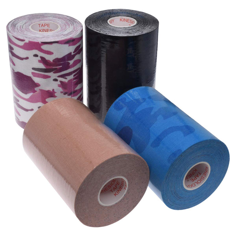 PTmehuu Kinesiology Tape Extra Wide 2 inch 4 inch x 16.4 feet Roll Waterproof Latex Free Athletic for Pain Relief, Muscle Support, Recovery 2 Inch x 16.4 Feet (1 Roll) Beige - NewNest Australia