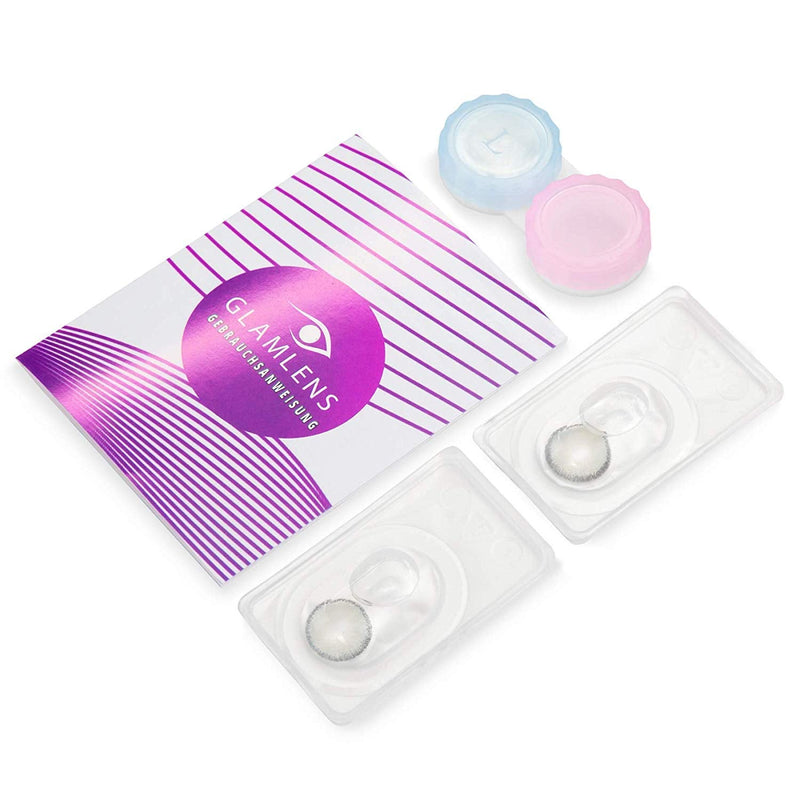 Glamlens Silicone Comfort Contact Lenses, Colored ‚úmirel Grey‚ù, Very Strongly Opaque And Natural Gray With Container ‚ 1 Pair (2 Pieces) ‚ Diameter 14.00 ‚ With And Without Strength - NewNest Australia