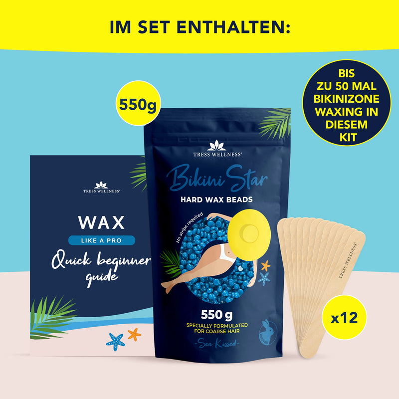 Tress Wellness Waxing Beads - For Sensitive Skin without Wax Strips - 550g up to 50 Waxing - Wax Beads Hair Removal Wax Seakissed - NewNest Australia