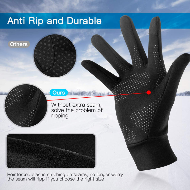Unigear Lightweight Running Gloves, Touch Screen Anti-Slip Warm Gloves Liners for Cycling Biking Sporting Driving for Men Women Medium - NewNest Australia