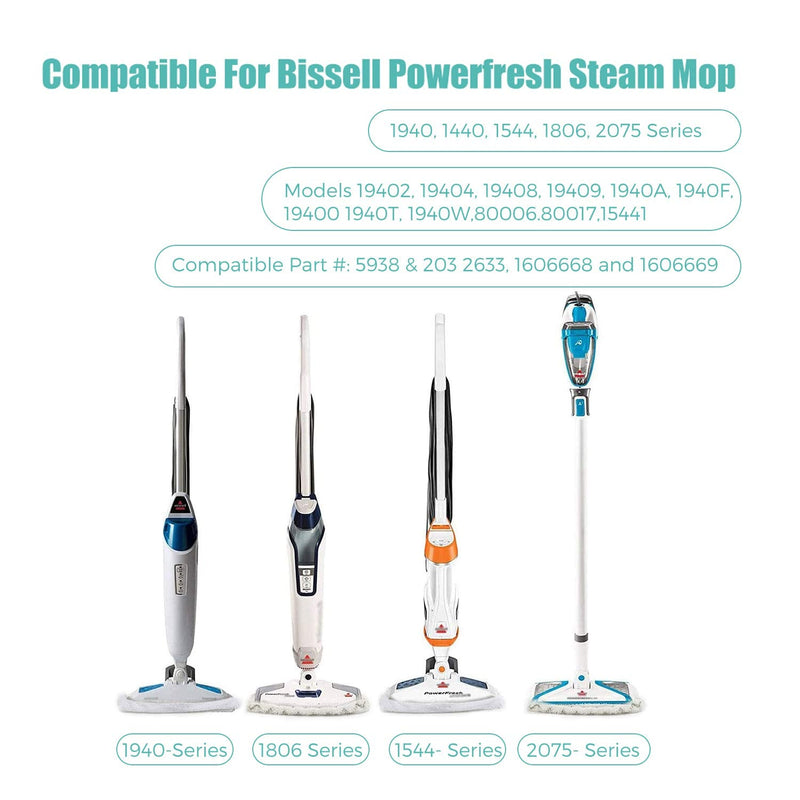 Mochenli 6 Pack Steam Mop Pads Replacement for Bissell Powerfresh Steam Mop 1940 1440 1544 1806 2075 Series, Model 19402 19404 19408 19409 1940a 1940f 1940q 1940t 1940w Washable Cleaning Pad - NewNest Australia