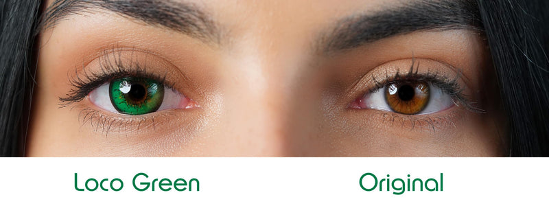 Contact Lenses Colored Without Prescription Green | Crazy Green Annual Lenses Anime | Soft Lenses Hydrogel | Pack Of 2 Color Lenses + Lens Container | 0.0 Diopters | Fancy Dress | Halloween | - NewNest Australia