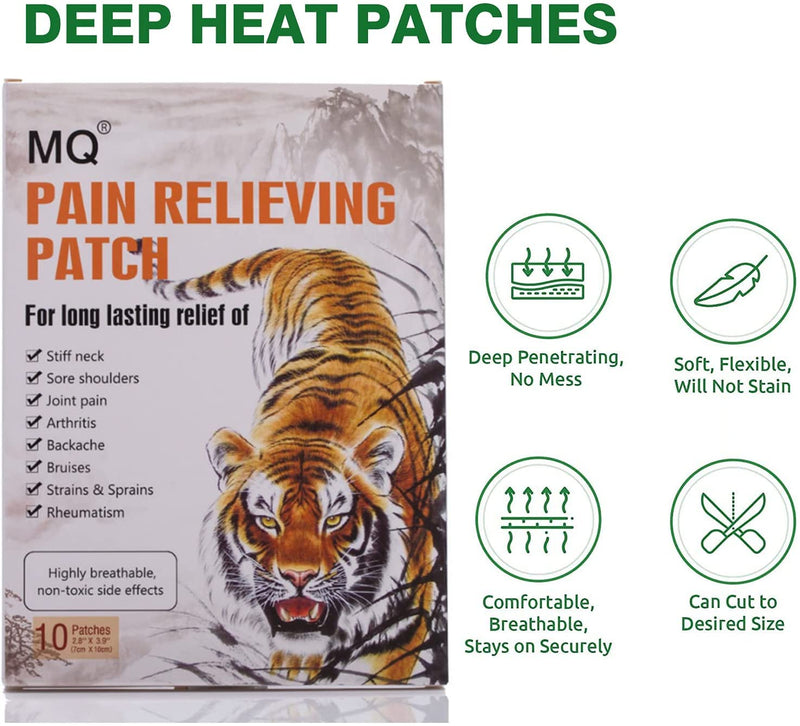 MQ Pain Relief Patches, Chinese Pain Relief Plaster Herbal Patches for Knee, Back, Joint, Muscle Neck Pain Relieving Up to 12 Hours, 20 Patches - NewNest Australia