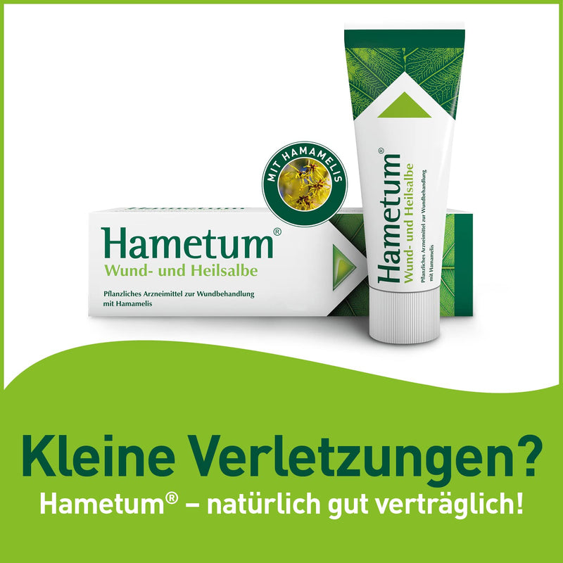 Hametum wound and healing ointment, 100 g, with witch hazel, for small injuries such as abrasions and cuts, promotes wound healing & inhibits inflammation, treatment of cracked and inflamed mature skin - NewNest Australia