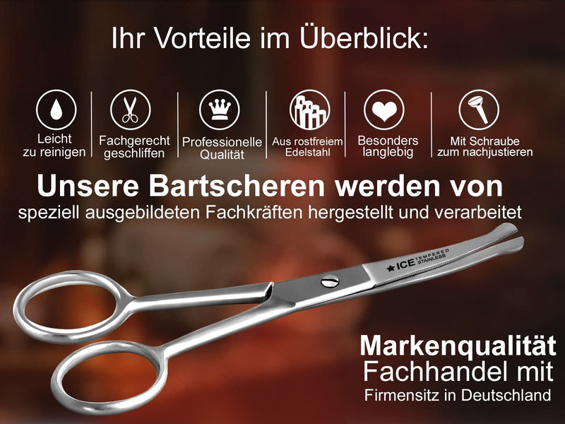 Beard scissors - nose hair scissors - ear hair scissors - 12 cm - curved cutting surface - STAINLESS STEEL - NewNest Australia