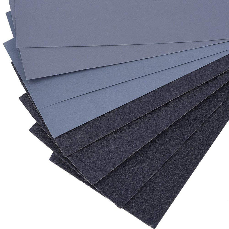 45PCS Sandpaper, Premium Wet Dry Waterproof Sand Paper, 120 to 5000 Assorted Grit Sanding Paper for Wood Furniture Finishing, Metal Sanding and Automotive Polishing, 9 x 3.6 Inches. - NewNest Australia