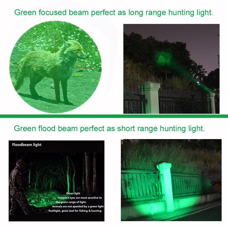 WAYLLSHINE Single Mode Green LED Flashlight, Hunting Light Mini Green Light Flashlight, 1 Mode Green Flashlight, Green Flashlight Torch for Hunting Night Observation - NewNest Australia