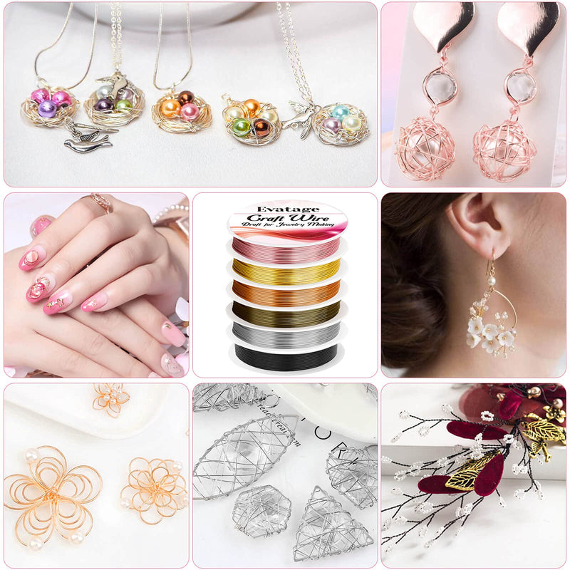 20 Gauge Jewelry Wire for Jewelry Making, Evatage 6 Rolls Craft Wire Tarnish Resistant Copper Beading Wire for Jewelry Making Supplies and Crafts - NewNest Australia