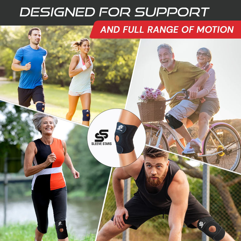 Sleeve Stars Knee Brace Support Sleeve for Women & Men, Knee Braces for Knee Pain, Knee Protection Exercise for LCL, MCL, ACL, Meniscus Tear, Patellar Tendon Stabilizer Knee Compression Support (S-3XL) S/M/L: 12"-21" - NewNest Australia