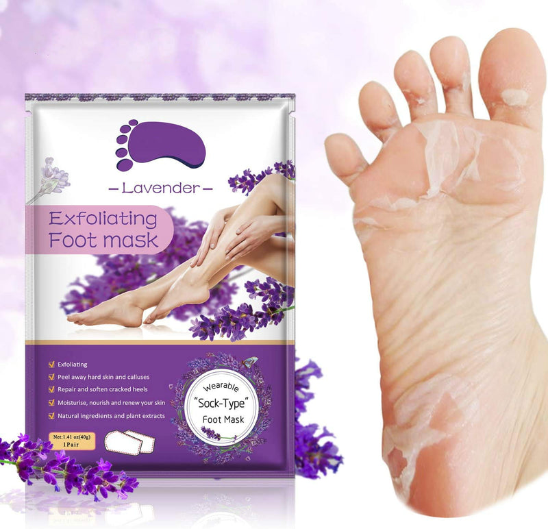 3 Pairs Foot Peel Mask, Exfoliating Foot Mask Remove Calluses & Dead Skin Cells, Peel second day, Completely within 4-7 days (lavender) (3 PCS) - NewNest Australia