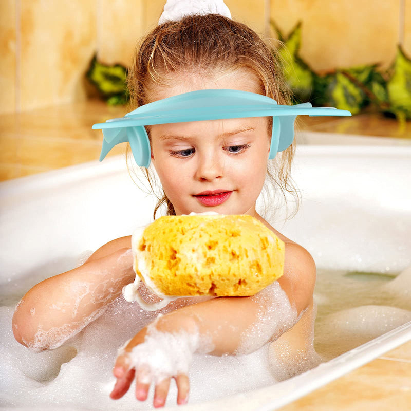 Children Bath Shower Cap Baby Shampoo Shower Cap Bath Visor Shampoo Bathing Hat Hair Washing Shield Prevent Shampoo into The Eyes and Ears for Toddlers Kids Infants (Blue) Blue - NewNest Australia