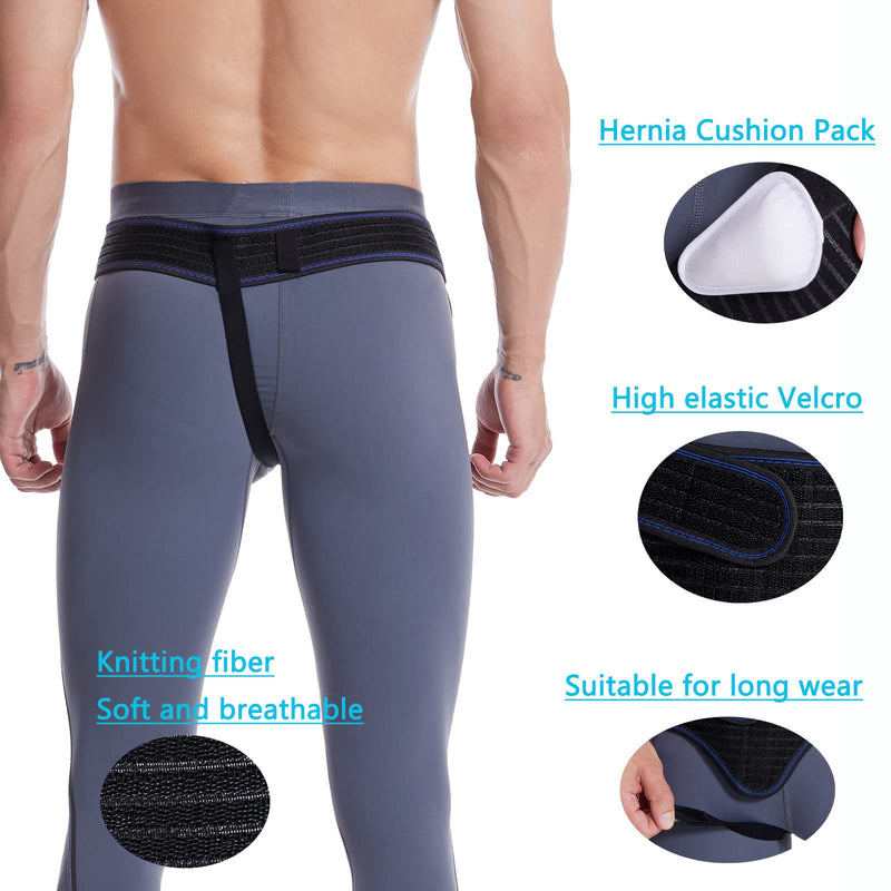 Male and Female Hernia Belt Truss Left or Right Support Groin Pain Truss with Removable Compression Pads for Pre or Post Surgery Scrotum, Femur, Comfort Adjustable Belt Hernia Protection… L(Fits waist 45"-56") - NewNest Australia