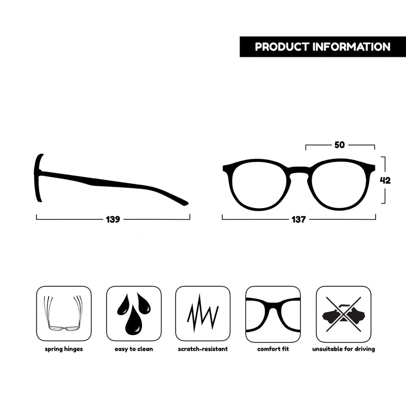 Opulize Met Distance Glasses Nearsightedness Slim Round Frame Spring Hinges Scratch-Resistant Black Men Women M60-1 -1.00 -1.00 Diopters (Pack of 1) - NewNest Australia