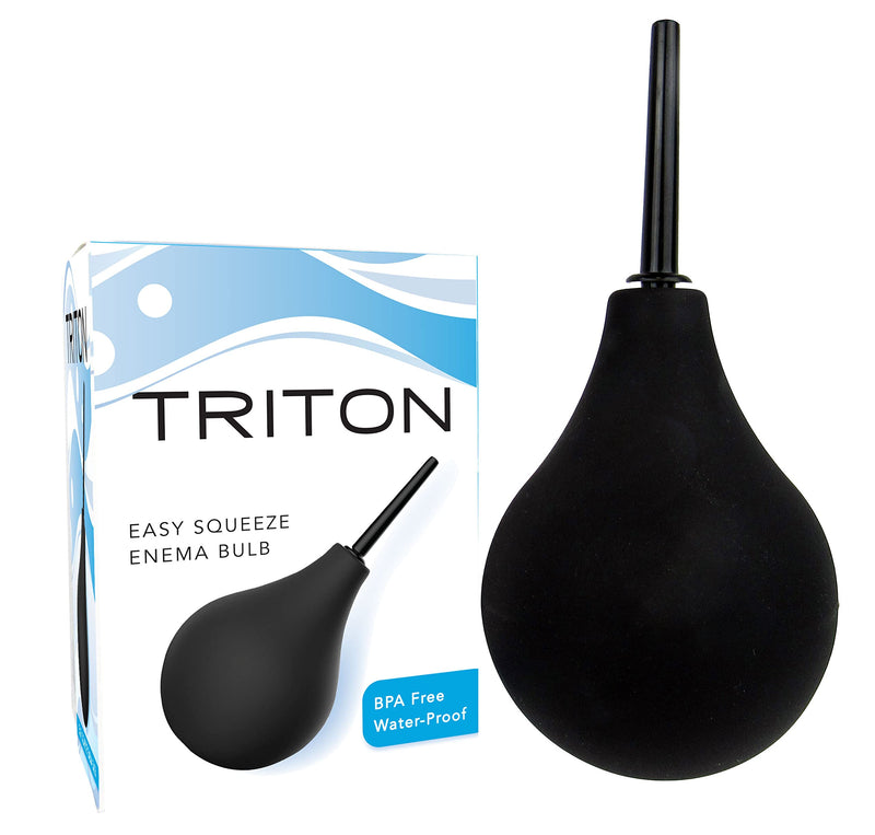 SHIBARI Triton Easy-Squeeze Enema Bulb, New & Improved Flexible Tip for Ultimate Comfort, Bpa & Phthalates Free, Ease Anal Silicone Douche for Men & Women, 7.4 Fluid Oz, Black, 1 Count - NewNest Australia
