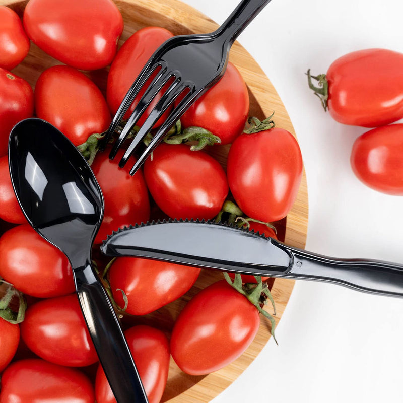 Disposable Forks, Plastic Forks, Pack of 100, Black, Disposable Utensils for Party Supply - NewNest Australia