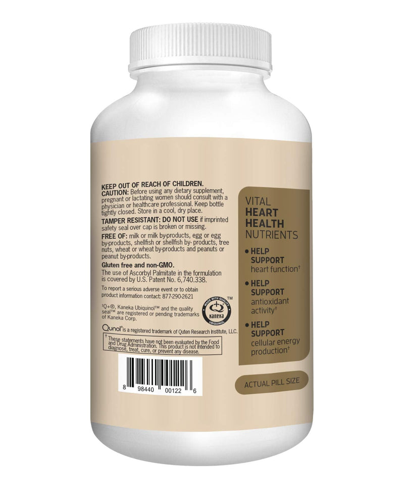 Qunol Plus Ubiquinol CoQ10 100mg, with Omega 3 Fish Oil 250mg, Extra Strength, Antioxidant for Heart & Vascular Health, Natural Supplement for Energy Production, Active Form of Coq10, 90 Count Bovine 100mg Softgels - NewNest Australia