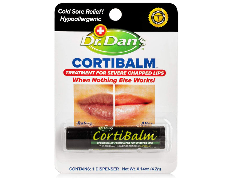 Dr. Dan's Cortibalm -3 Pack -for Dry Cracked Lips - Healing Lip Balm for Severely Chapped Lips- Designed for Men, Women and Children 0.14 Ounce (Pack of 3) - NewNest Australia