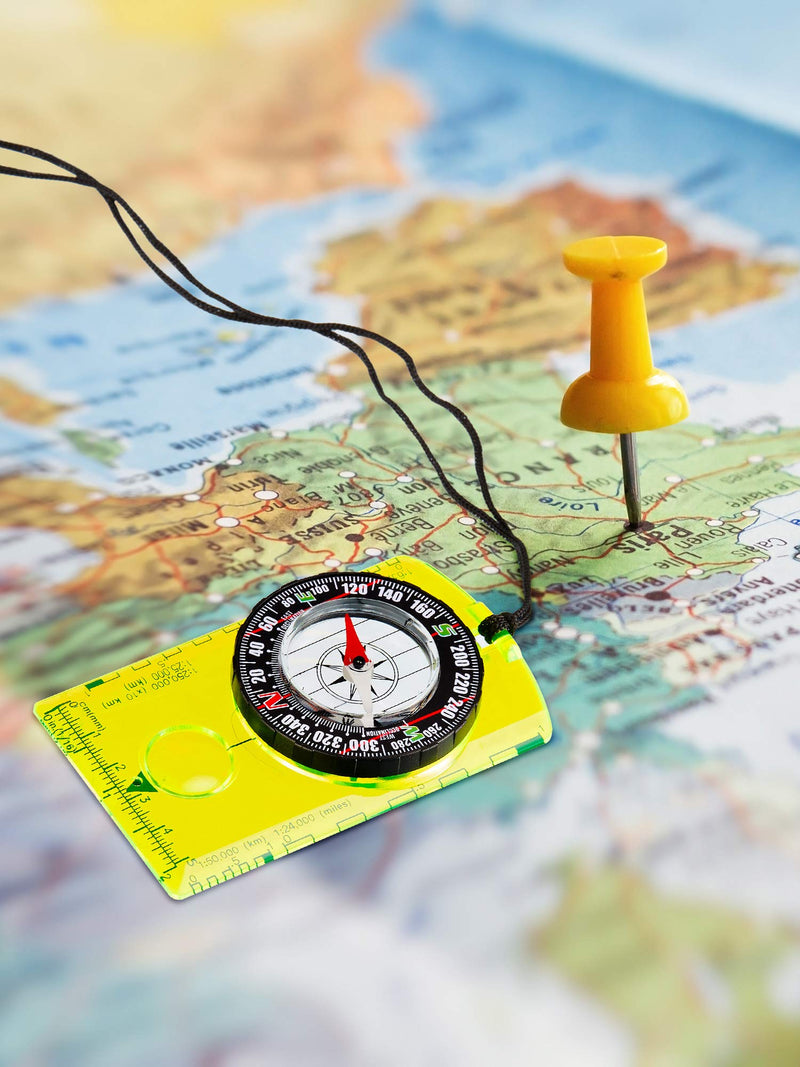 Gejoy 4 Pieces Navigation Hiking Compass Orienteering Backpacking Compass Waterproof Map Reading Compass for Boy Scout Kids Outdoor Camping (Style 1) - NewNest Australia