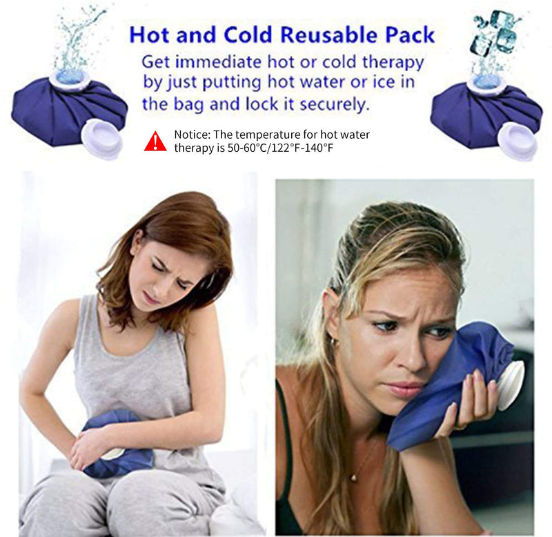 Ice Cold Pack Ohuhu 9" Reusable Ice Bag Hot Water Bag for Injuries, Hot & Cold Therapy and Pain Relief, No-Leak Waterproof Ice Bag, Blue 1 Count (Pack of 1) - NewNest Australia