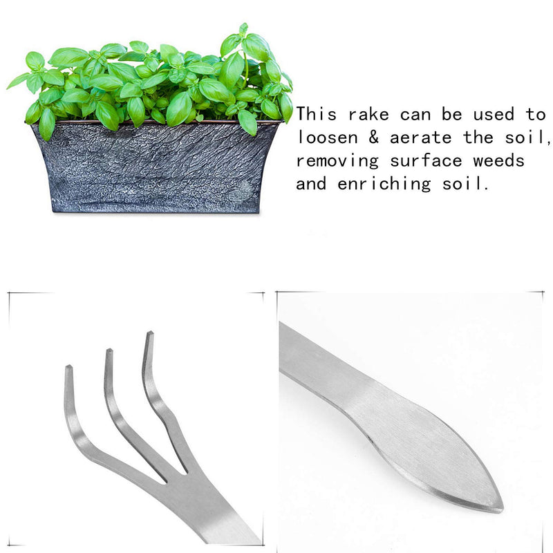 Stainless Steel Root Rake 3-Prong Loosen Soil Bonsai Tree Tools with Ergonomic Handle for Outdoor - NewNest Australia