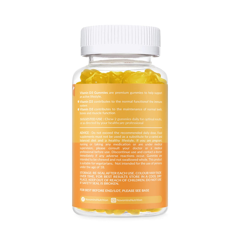 Vitamin D Gummies - High Strength 4000 IU Adult Vitamin D3 Gummies - Chewable Gummy Vitamins - Vegetarian - Gluten Free - Vitamin D Gummies by Novomins - NewNest Australia