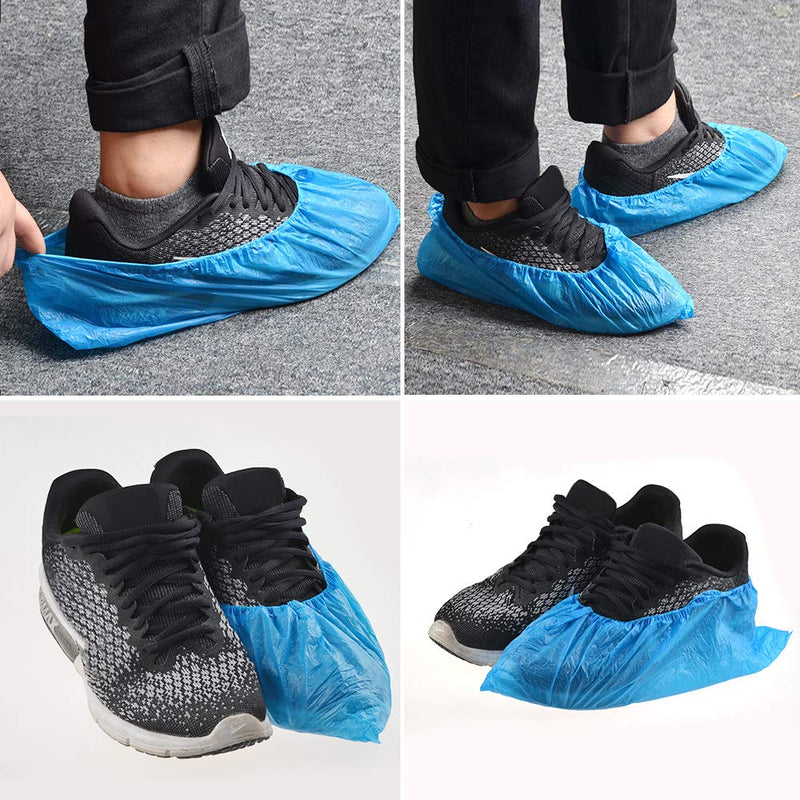 Dssiy 100 Pack Disposable Hygienic Boot & Shoe Covers 100 pack(50 Pairs)|Waterproof Slip Resistant Non-Slip, Durable for Construction, Workplace, Indoor Carpet Floor Protection,One Size Fits Most Blue - NewNest Australia