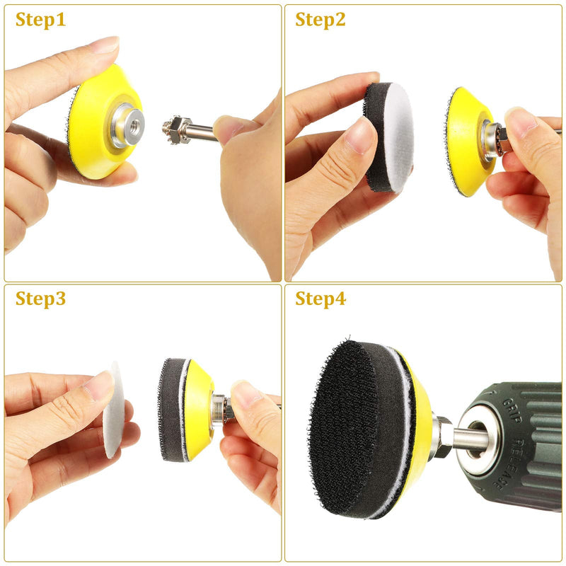 425 Pieces 2 Inch Sanding Discs Grinding Abrasive Sandpaper Sander Sheets with 1 Pieces 1/4 Inch Round Shank Backing Pad 2 Pieces Soft Foam Buffering Pads Assorted Grit, 40-3000 Grit - NewNest Australia