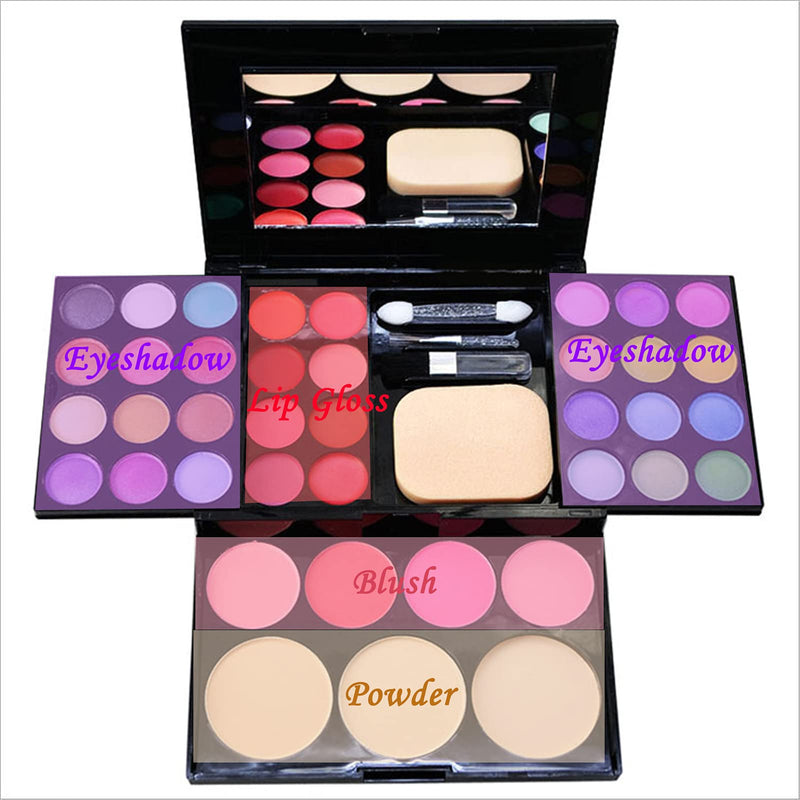 39 Color Eyeshadow Palette Makeup Palette Makeup Brush Set Lip Gloss Blusher Concealer Kit Cosmetic Makeup Set Makeup Palette+Brush - NewNest Australia