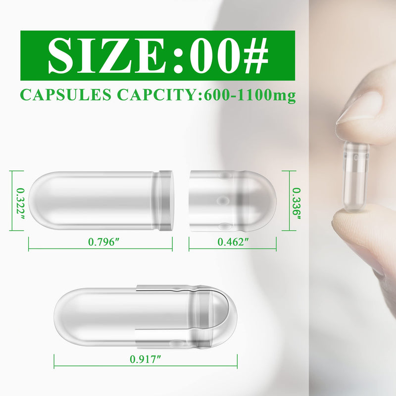 WANANFU Size 00 Empty Capsules Vegetarian (100 Count) Bundle with Micro Lab Spoon with Powder Tamper, Compatible with Capsule Filling Machine 100 Count (Pack of 1) - NewNest Australia