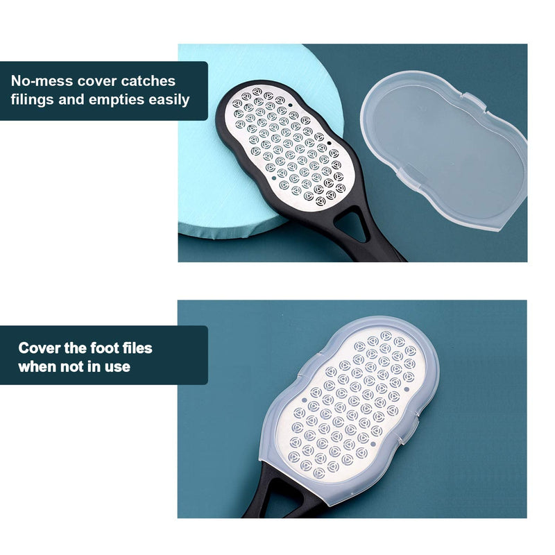 Foot Rasp Hard Skin Remover, Dead Skin Remover for Feet with Dander Container, Premium Stainless Steel Feet Care Callus Shaver for Dry Wet Foot Heel Callus, Dead, Cracked Skin White - NewNest Australia