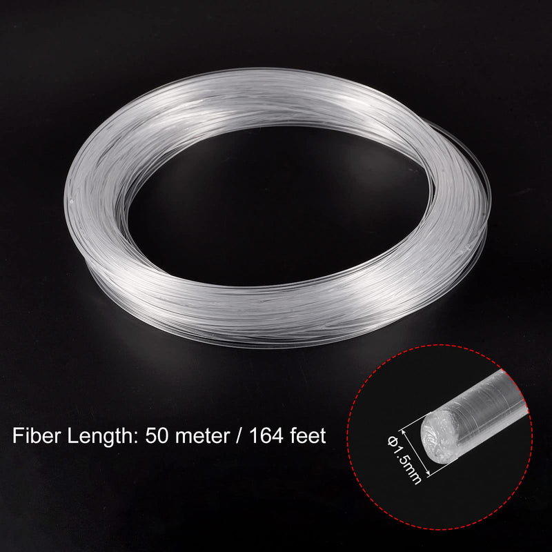 MECCANIXITY PMMA Side Glow for LED Light Guide in Home, Hotel Fiber Optic Cable Transparent 1.5mm 50M /164 FT - NewNest Australia