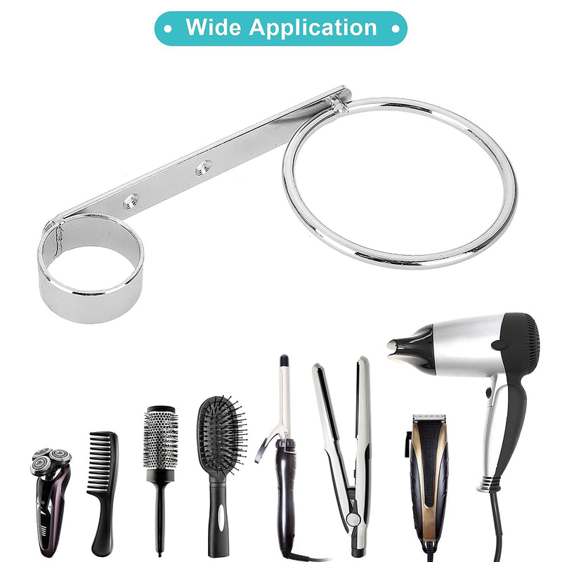 Hairdryer Holder Wall Mounted, Stainless Shelf Hanging Rack Hairdryer Holder Station Stand Hairdryers & Tongs Rack for Salon Bathroom Washroom Wall Fitting Punch Installation with Comb Hole - NewNest Australia