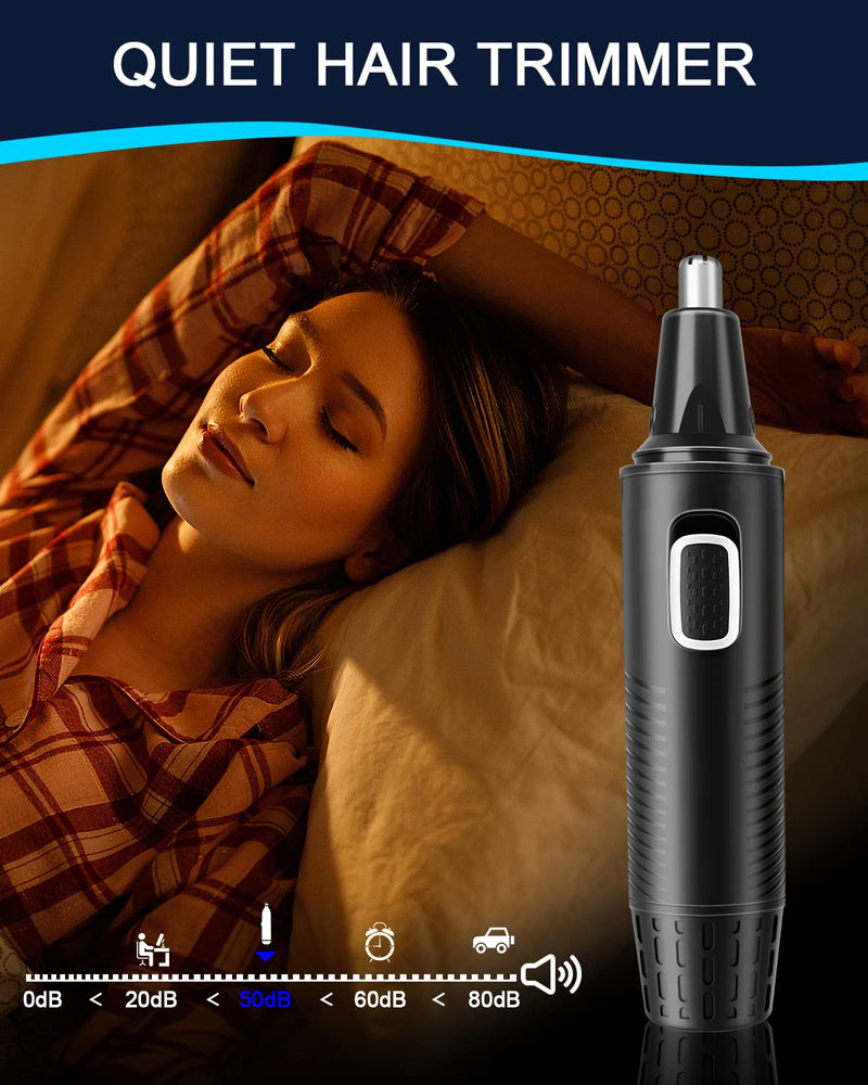 Nose Hair Trimmer, USB Rechargeable Nose Hair Trimmer 3 in 1 Set Ear Hair Trimmer with Double Cutting Blades, Professional Painless Eyebrow and Eye Hair Trimmer for Men and Women Black - NewNest Australia