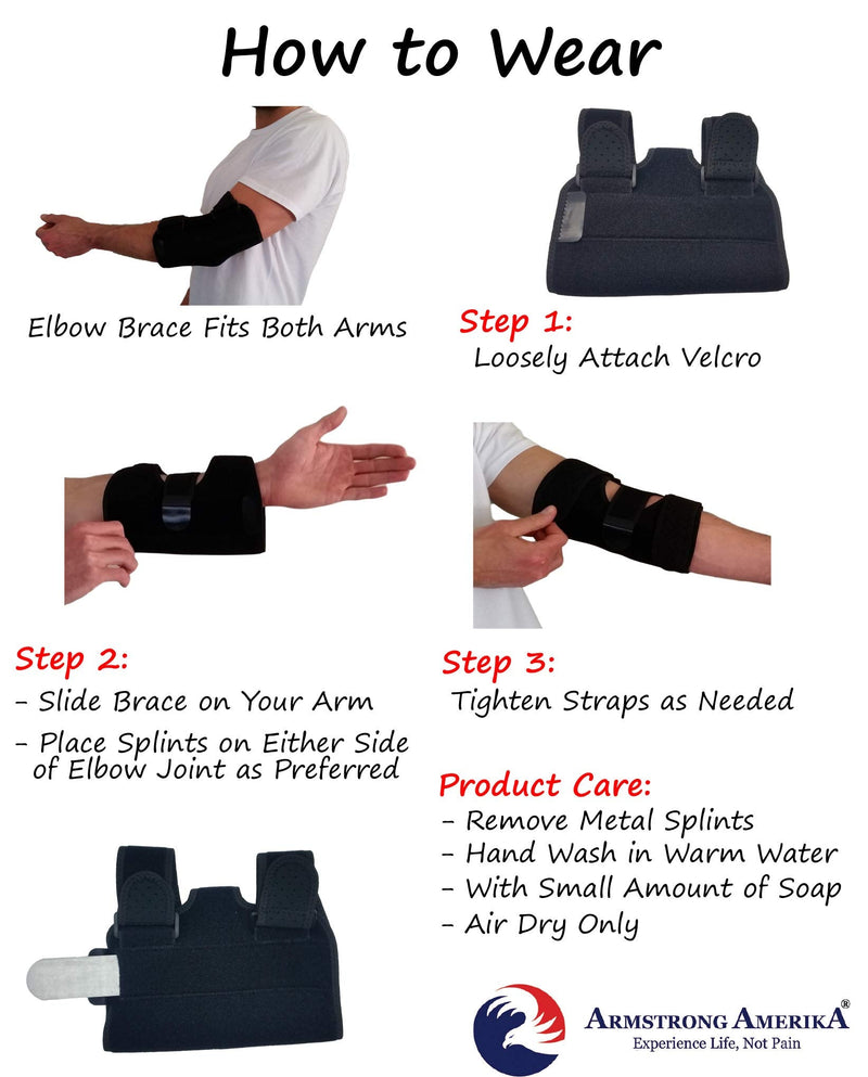 Elbow Splint Tendonitis Elbow Brace – Cubital Tunnel Brace for Sleeping - Tennis Elbow Support with Arm Compression Sleeve Elbow Immobilizer for Ulnar Nerve Brace Elbow Pain Men Women - Fits Most - NewNest Australia