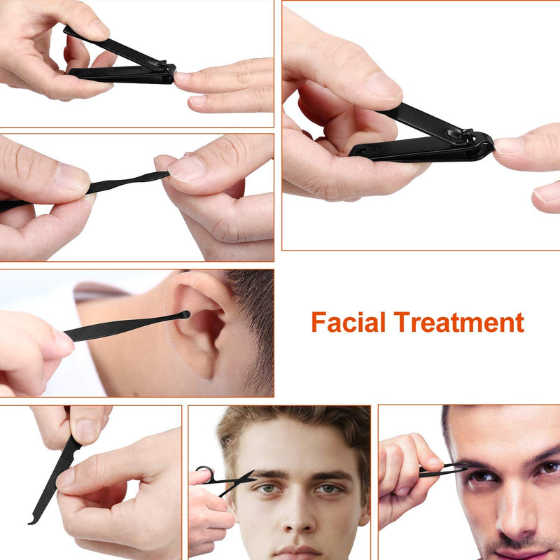 Manicure Set, 8 in 1 Portable Travel Essential Nail Clipper Set, Fashion Professional Stainless Steel Nail Clippers Pedicure Kit Grooming Gift For Men Women Friends and Parents Black and Red - NewNest Australia
