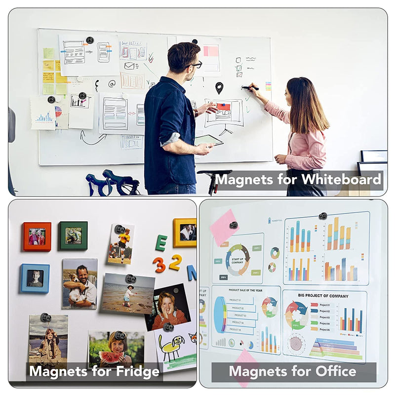 50Pcs Fridge Magnets, Black Refrigerator Magnets for Whiteboard, Strong Metal Magnets for Fridge, Whiteboard, Office, Classroom, Map, Kitchen 50pack - NewNest Australia