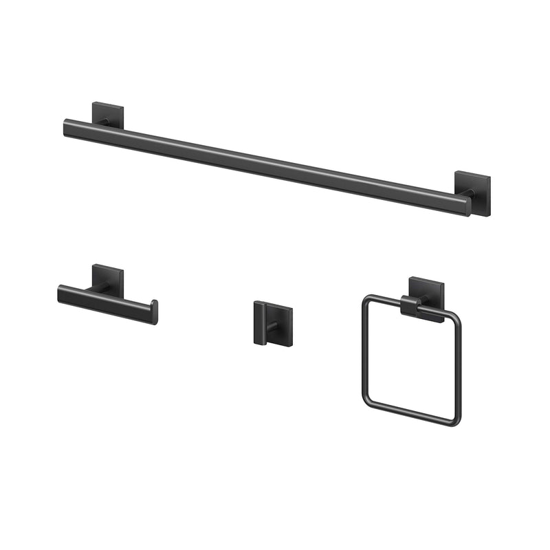 Gatco 4053MX Elevate Bathroom Single Post Euro Style Toilet Paper Holder, Matte Black - NewNest Australia